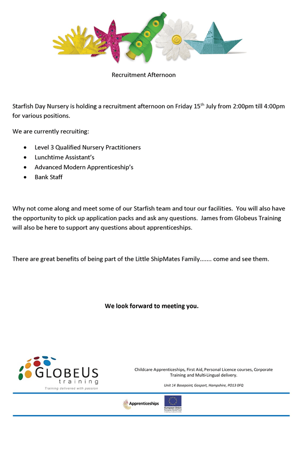 Starfish Day Nursery Recruitment Event!
