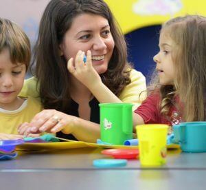 Childcare Apprenticeships - kids while painting